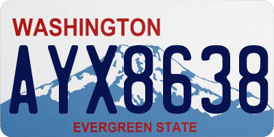 WA license plate AYX8638