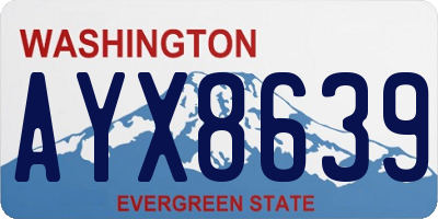 WA license plate AYX8639