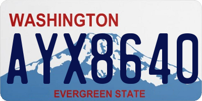 WA license plate AYX8640