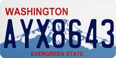 WA license plate AYX8643