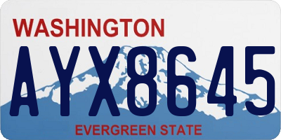 WA license plate AYX8645