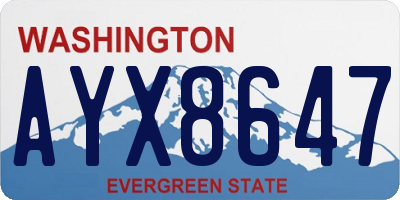 WA license plate AYX8647