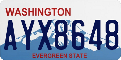 WA license plate AYX8648