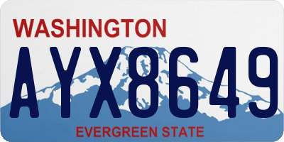 WA license plate AYX8649