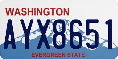 WA license plate AYX8651