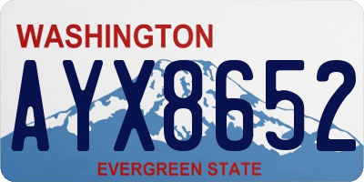 WA license plate AYX8652