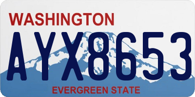 WA license plate AYX8653