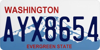 WA license plate AYX8654