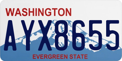 WA license plate AYX8655