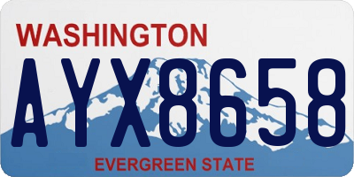 WA license plate AYX8658