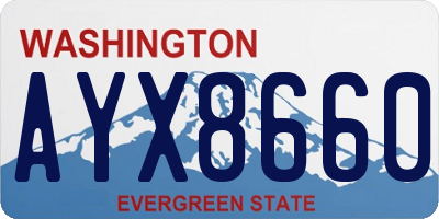 WA license plate AYX8660