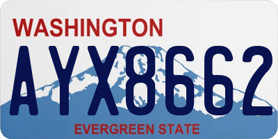 WA license plate AYX8662