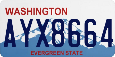 WA license plate AYX8664