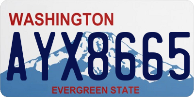 WA license plate AYX8665