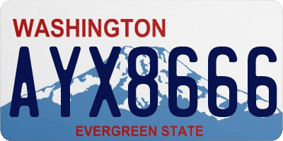 WA license plate AYX8666