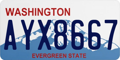 WA license plate AYX8667