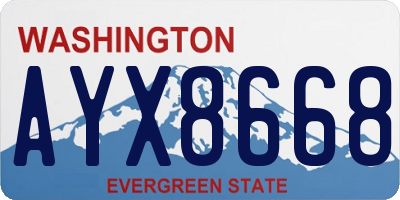 WA license plate AYX8668