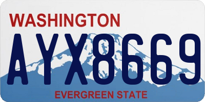 WA license plate AYX8669