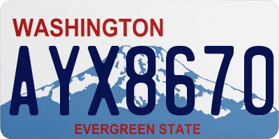 WA license plate AYX8670