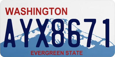 WA license plate AYX8671