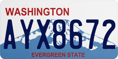 WA license plate AYX8672