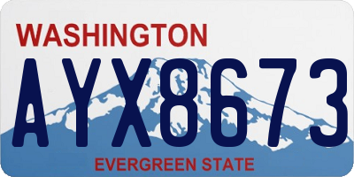 WA license plate AYX8673