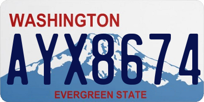 WA license plate AYX8674