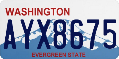 WA license plate AYX8675