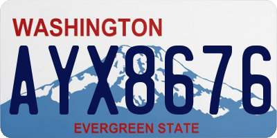 WA license plate AYX8676