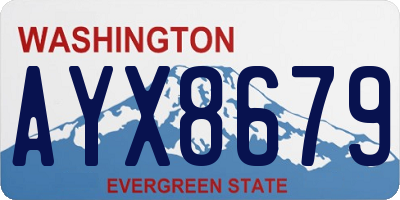 WA license plate AYX8679