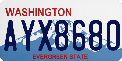 WA license plate AYX8680