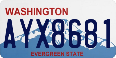 WA license plate AYX8681