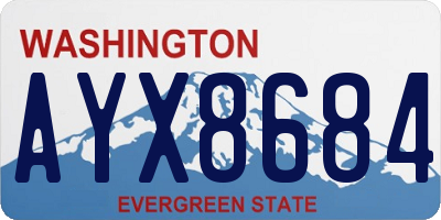 WA license plate AYX8684