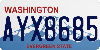 WA license plate AYX8685