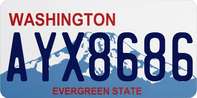 WA license plate AYX8686