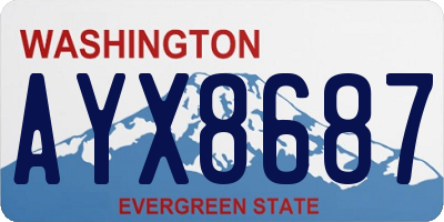 WA license plate AYX8687