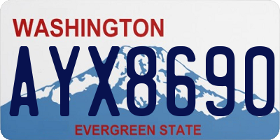 WA license plate AYX8690