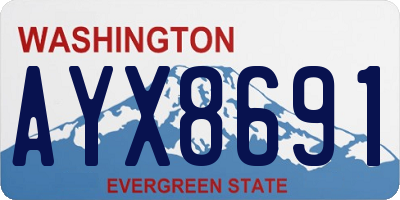 WA license plate AYX8691