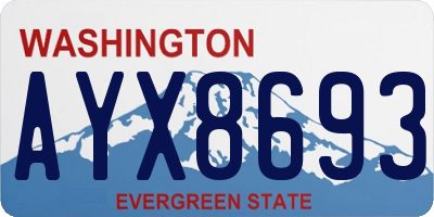 WA license plate AYX8693