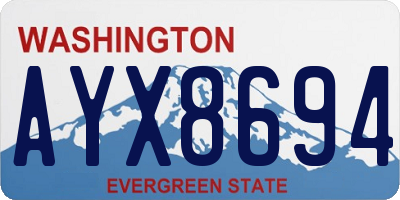 WA license plate AYX8694