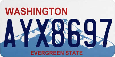 WA license plate AYX8697