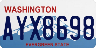 WA license plate AYX8698