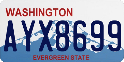 WA license plate AYX8699