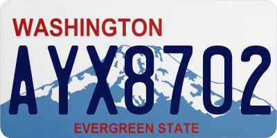 WA license plate AYX8702