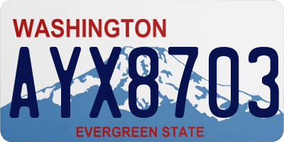 WA license plate AYX8703