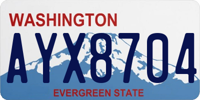 WA license plate AYX8704