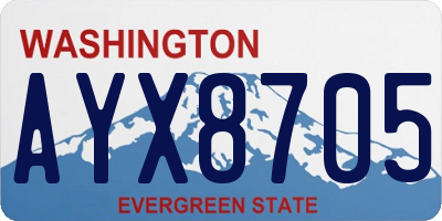 WA license plate AYX8705