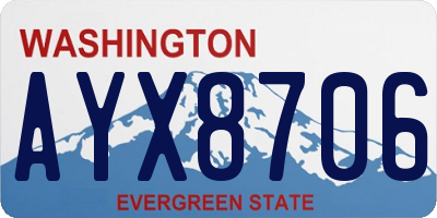 WA license plate AYX8706