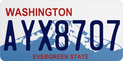 WA license plate AYX8707