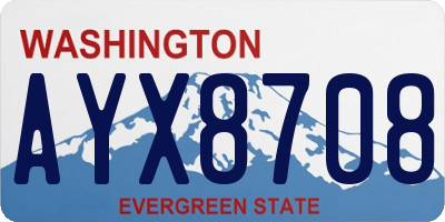 WA license plate AYX8708